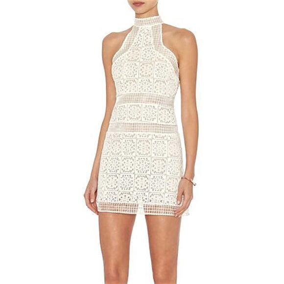 Alexis White Lace Robin Mock Neck Mini Dress Size L NWT - Picture 1 of 7